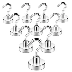 10 Strong Magnetic Hooks for Multi Purpose Storage