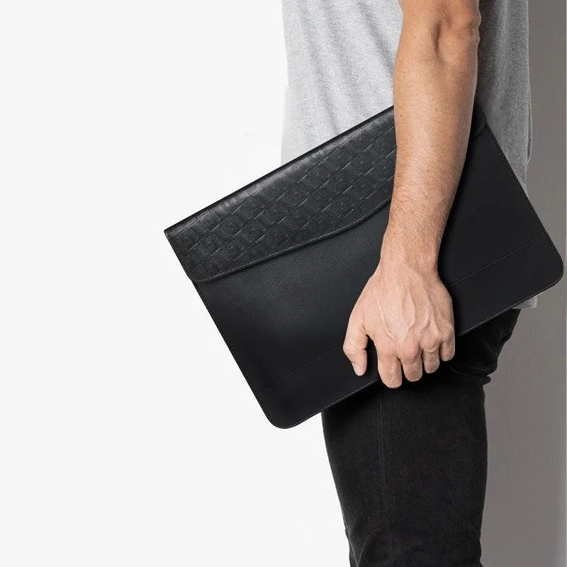 13 Inch Ultra-thin Magnetic Holster for Horizontal Embossed Notebook with Liner Bag