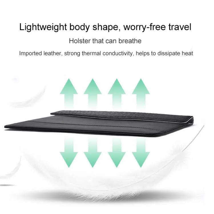 13 Inch Ultra-thin Magnetic Holster for Horizontal Embossed Notebook with Liner Bag