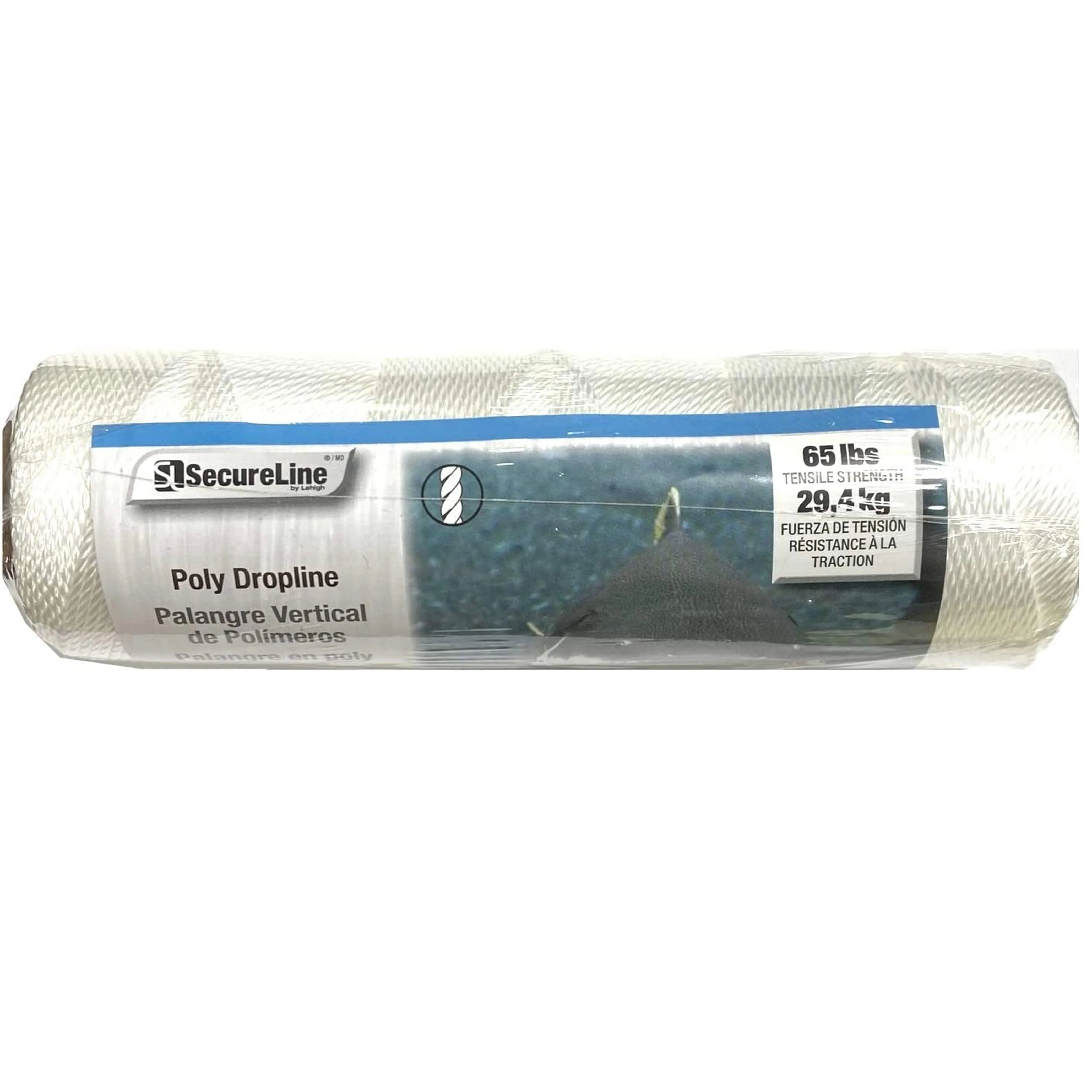 4 Pc Catfish Twine White Poly Drop Line Dropline 375' X #12 65LB Twisted Rope