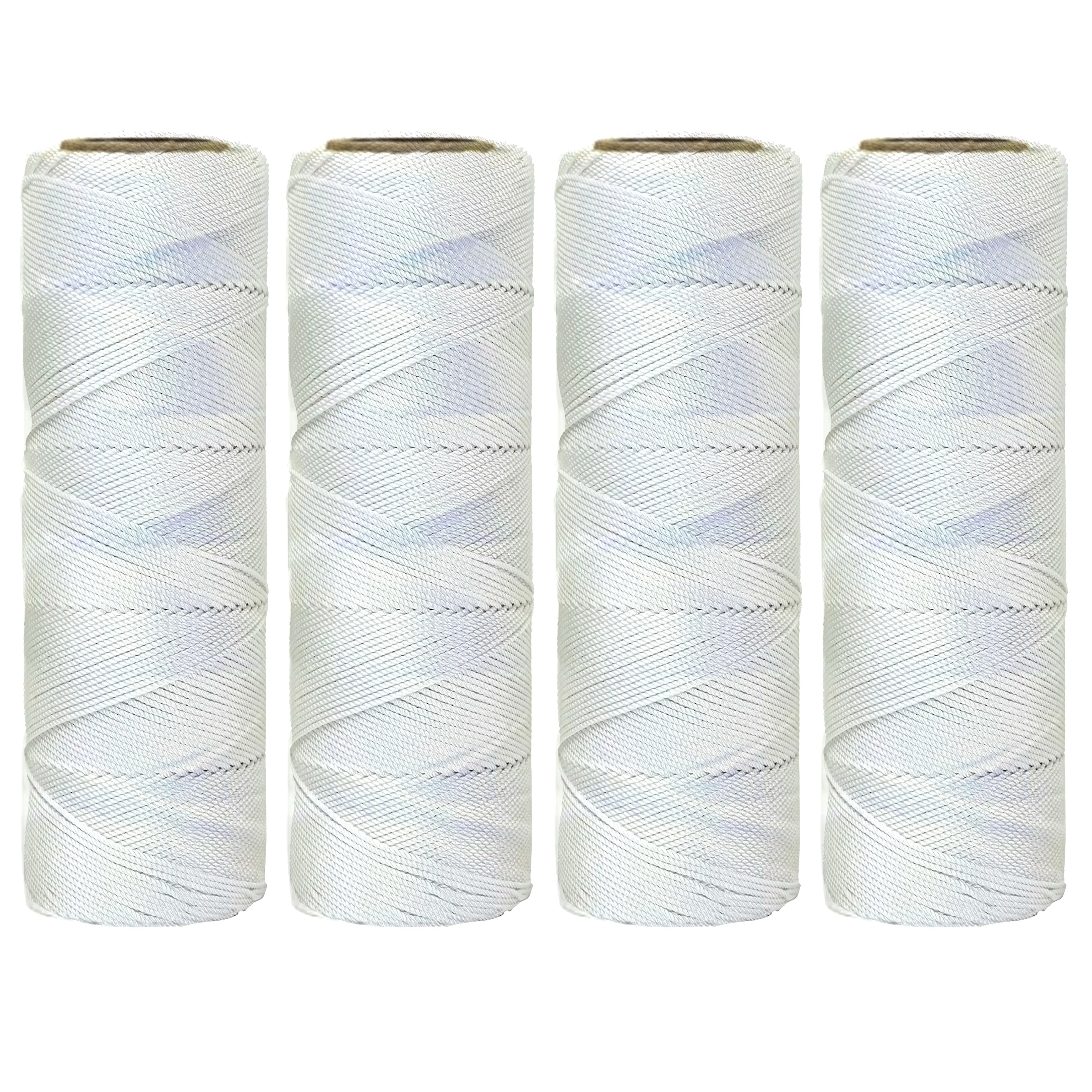 4 Pc Catfish Twine White Poly Drop Line Dropline 375' X #12 65LB Twisted Rope