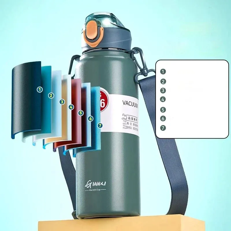 800ml Stainless Steel Thermos Bottle with Lid