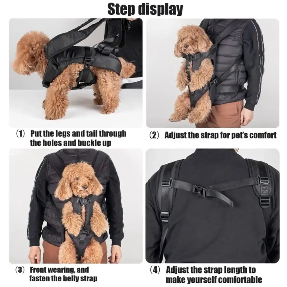 Adjustable Front Facing Hands-free Safety Dog Carrier Travel Backpack for Small Medium Dog