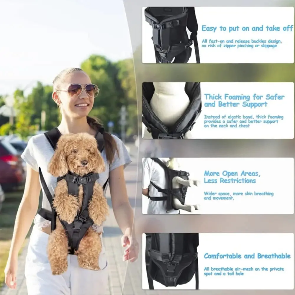 Adjustable Front Facing Hands-free Safety Dog Carrier Travel Backpack for Small Medium Dog