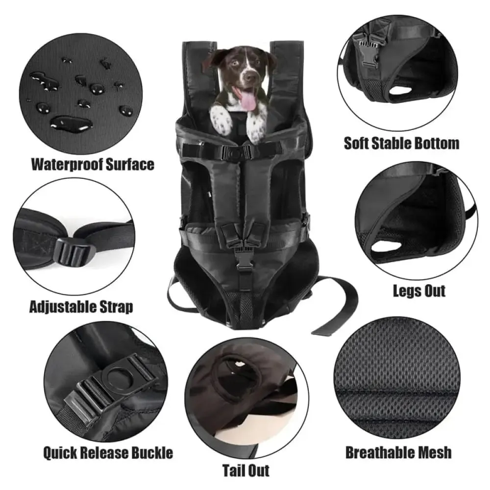 Adjustable Front Facing Hands-free Safety Dog Carrier Travel Backpack for Small Medium Dog