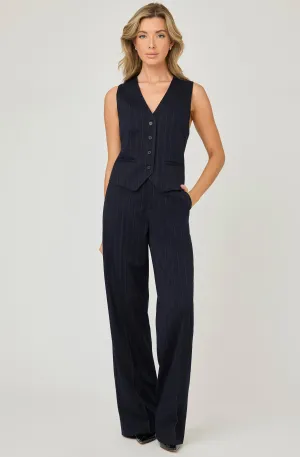 Fitted Pinstriped Vest
