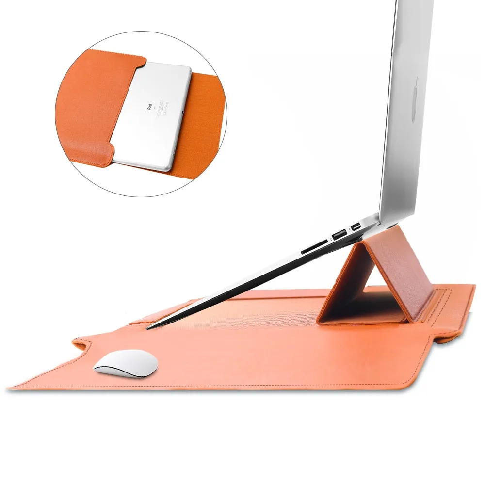 Leather Sleeve Set With Support Frame for MacBook 15-inch