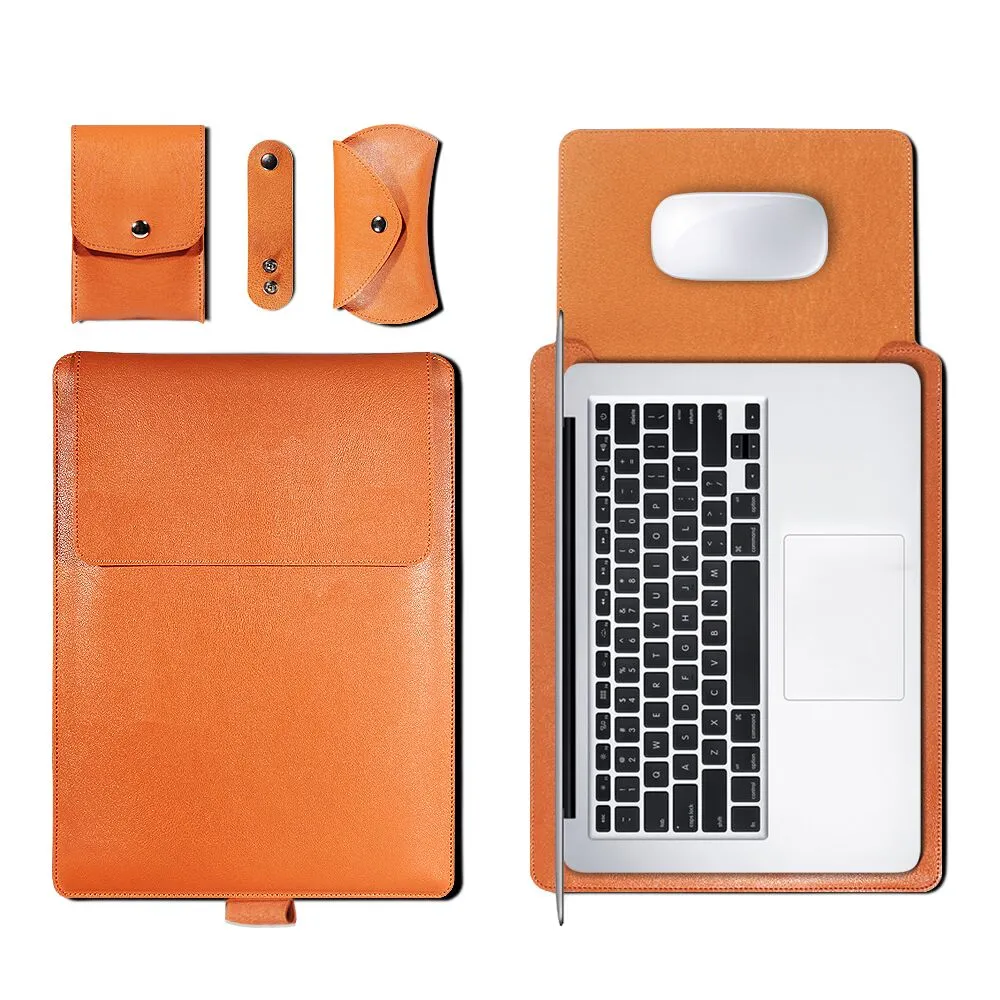 Leather Sleeve Set With Support Frame for MacBook 15-inch