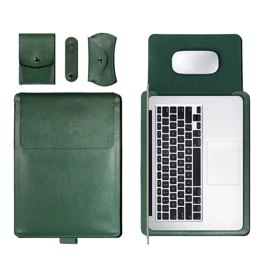 Leather Sleeve Set With Support Frame for MacBook 15-inch