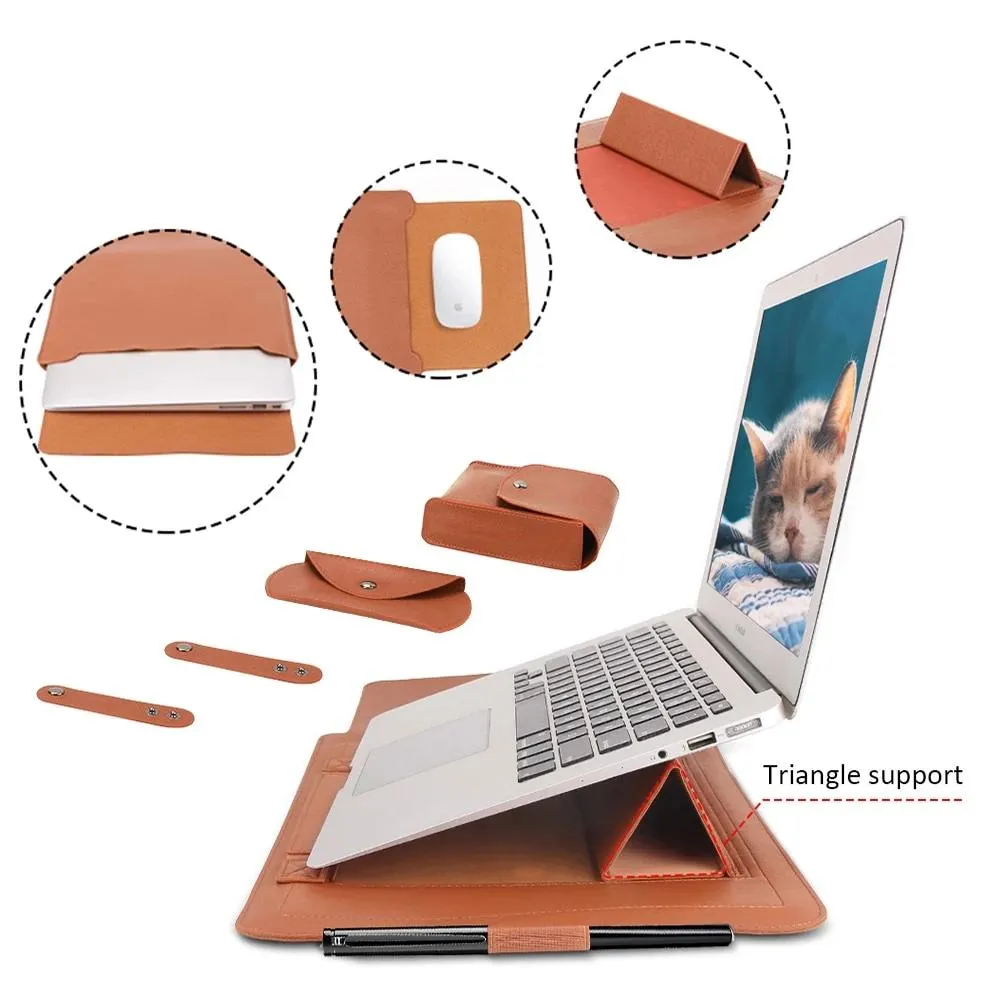 Leather Sleeve Set With Support Frame for MacBook 15-inch