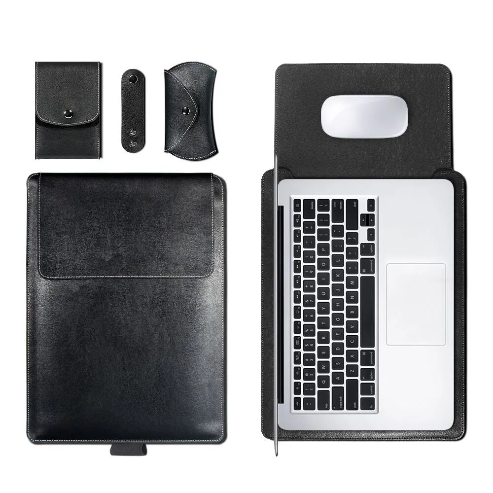 Leather Sleeve Set With Support Frame for MacBook 15-inch