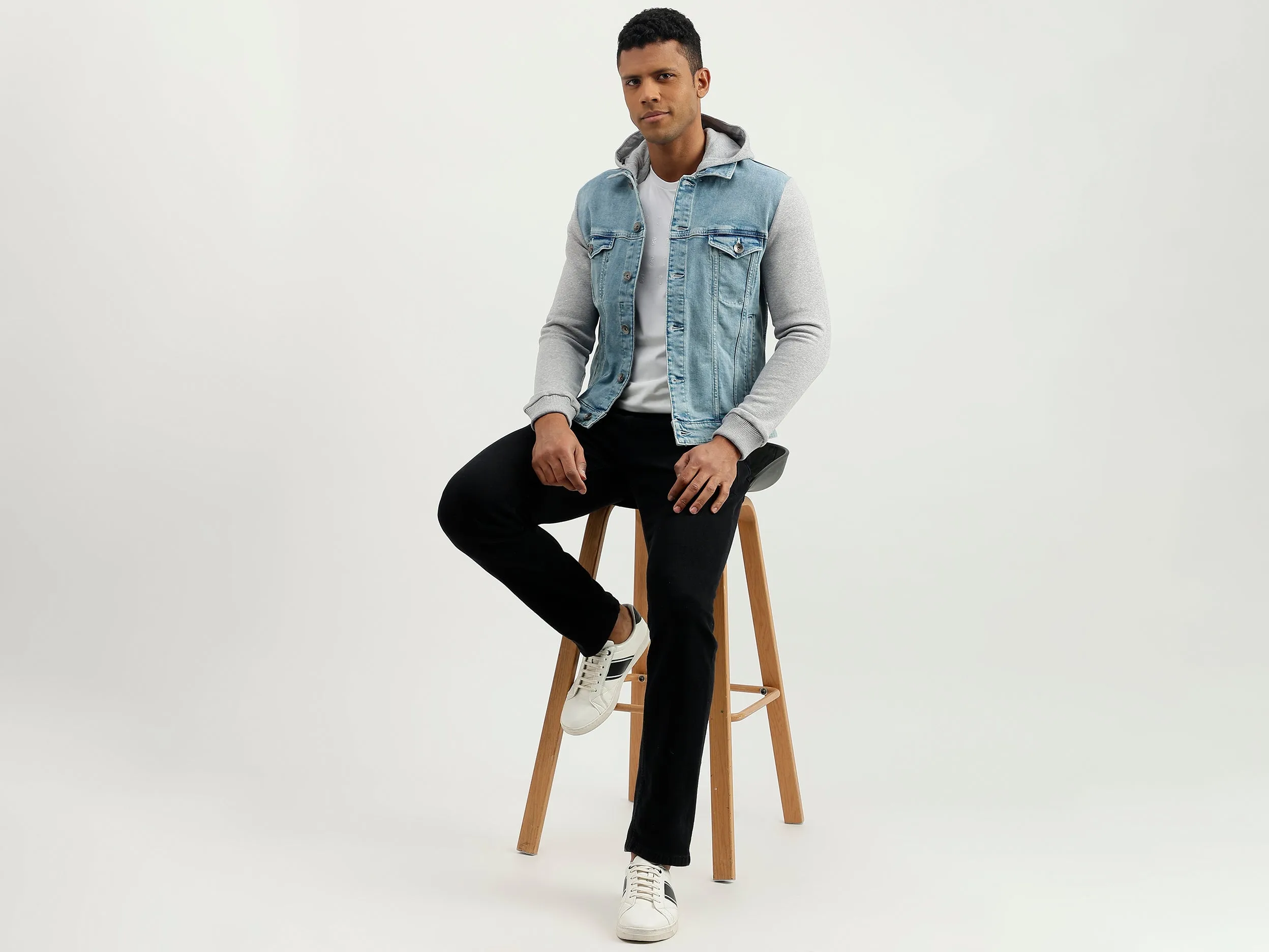 Regular Fit Hooded Solid Jacket
