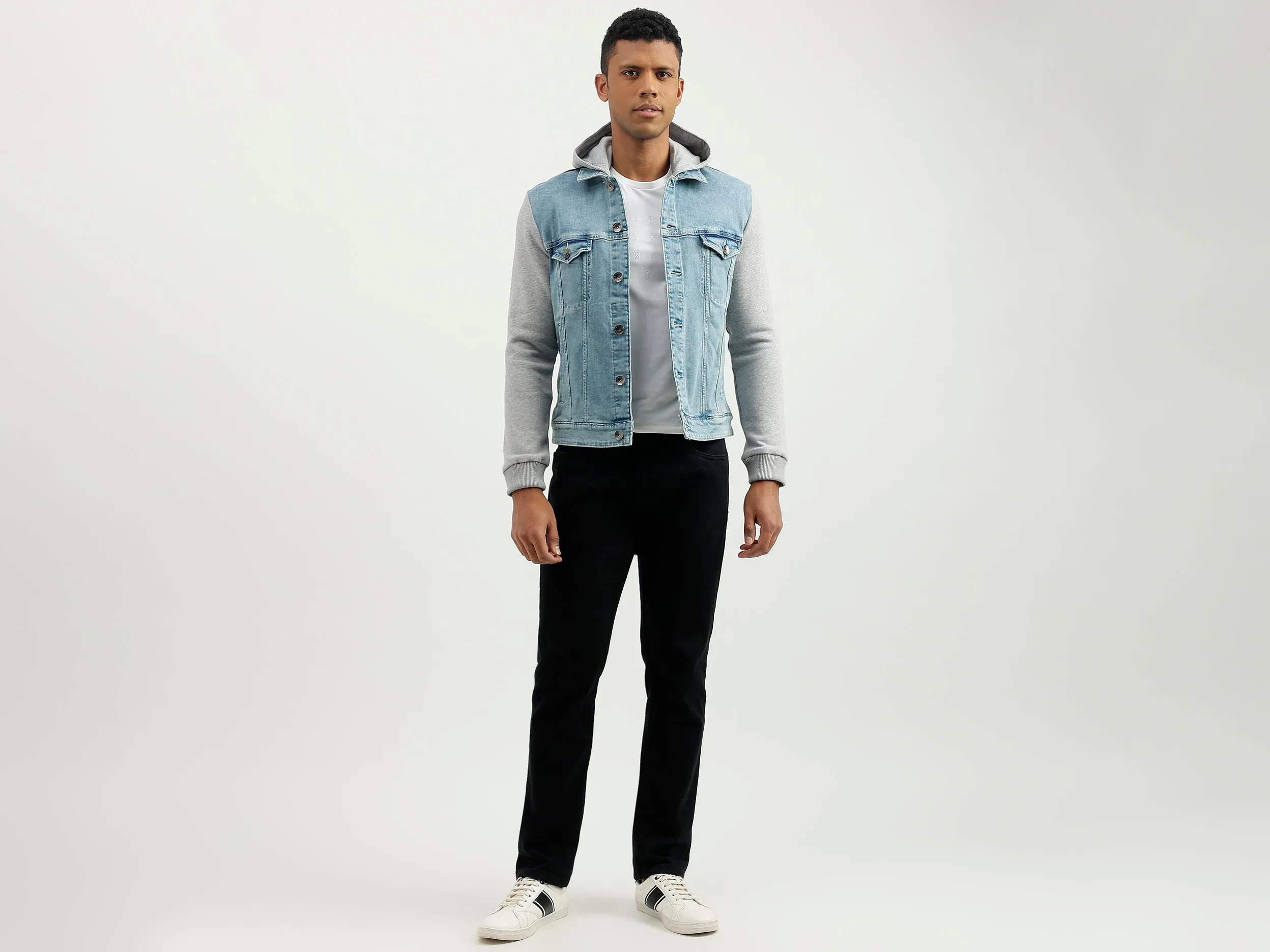 Regular Fit Hooded Solid Jacket