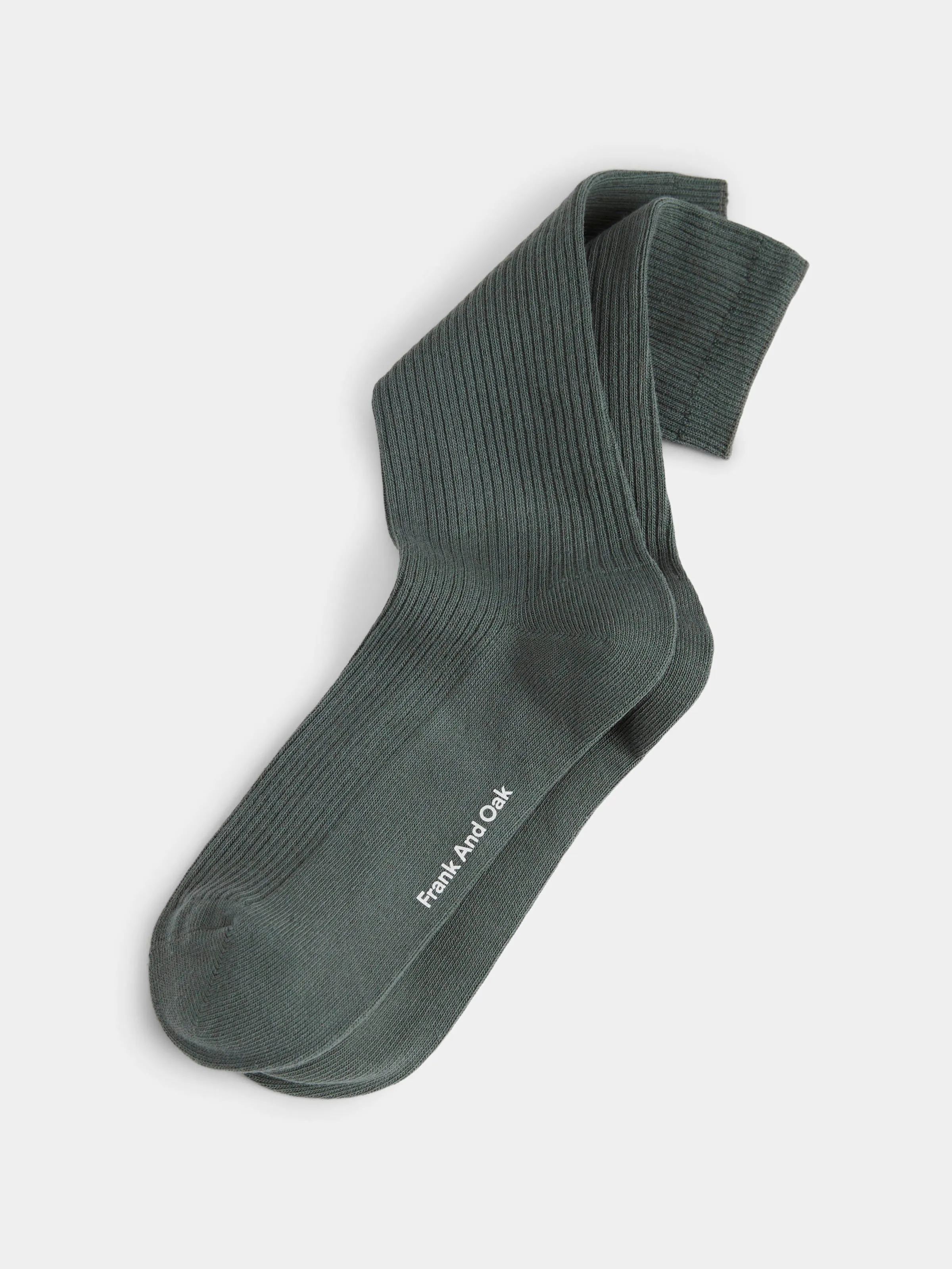 The Ribbed Socks in Laurel Green