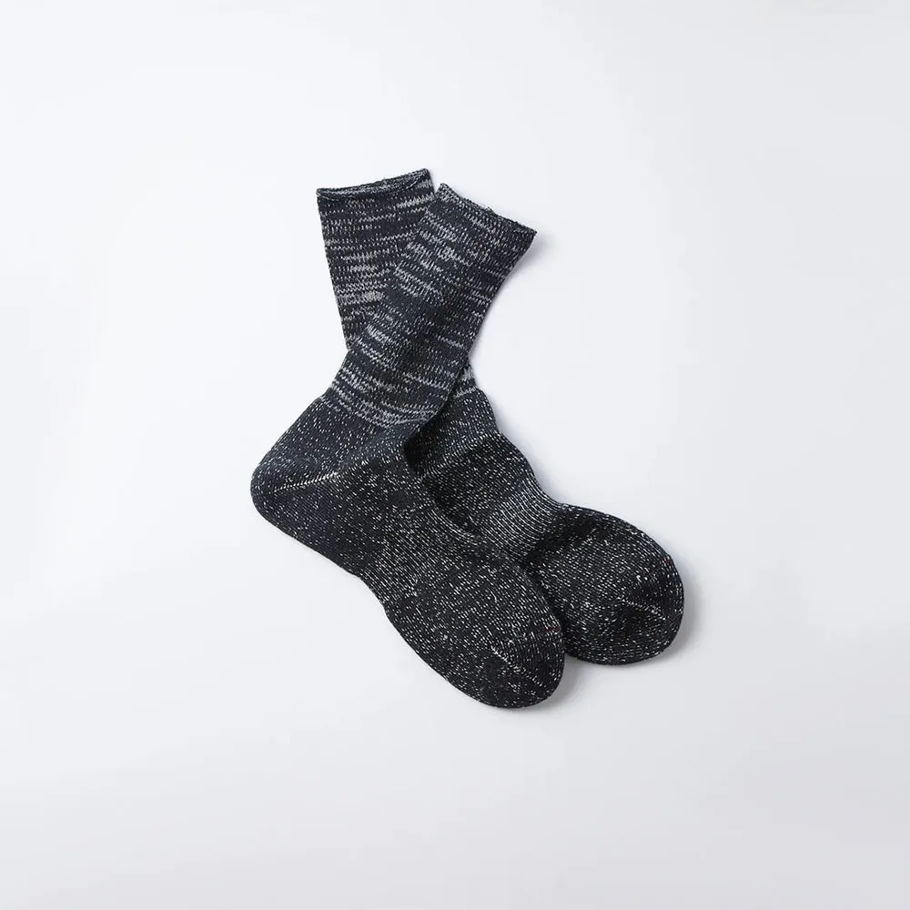 Washi Pile Crew Socks (Black)